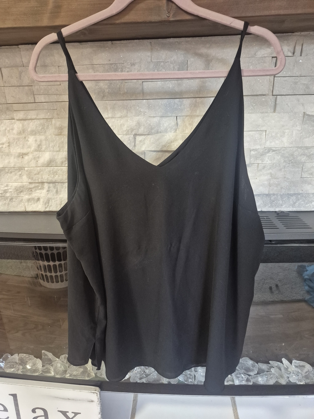Kismet Black V-Neck Spaghetti Strap Cami